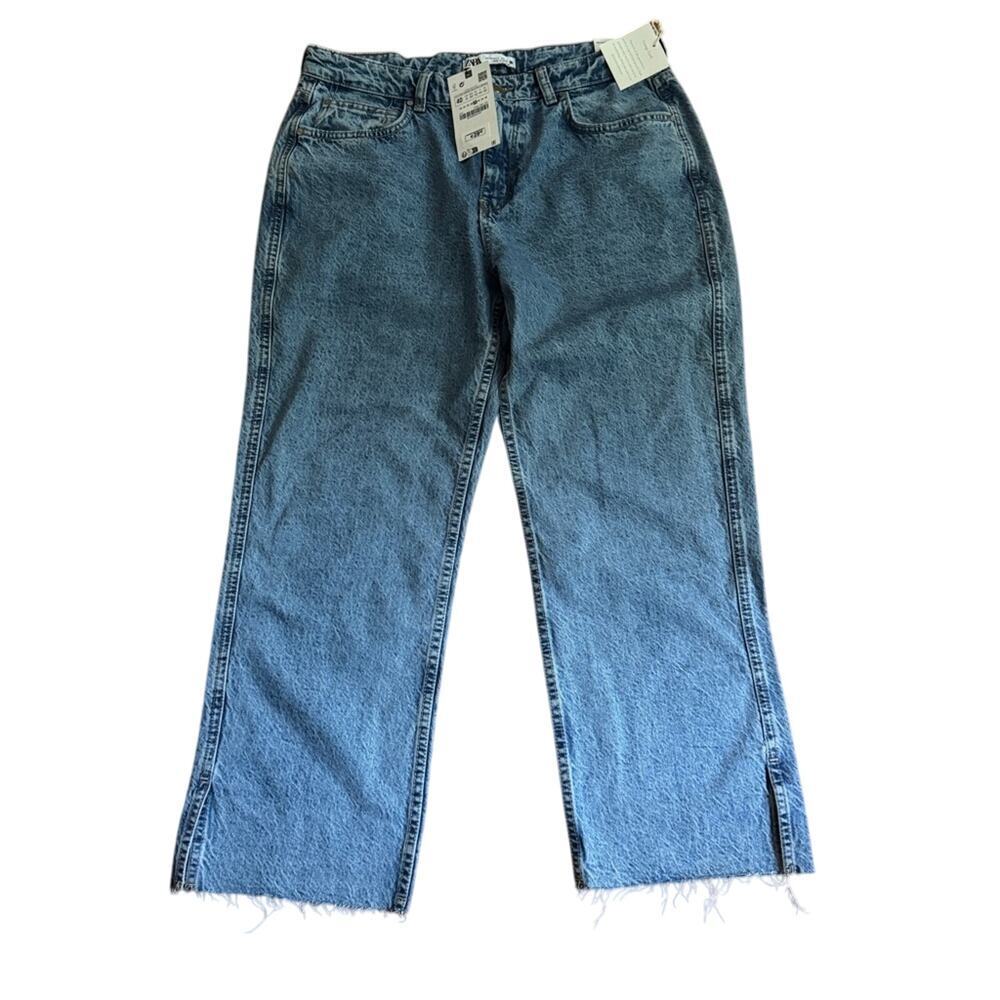 Zara Blue Denim Mid-Rise Slim Jeans